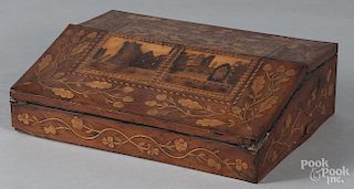 Marquetry inlaid lap desk, early 19th c.