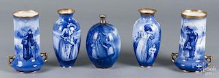 Five Royal Doulton porcelain vases