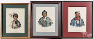 Three color lithographs of Native Americans