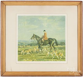 Horse lithograph, after Munnings, 18'' x 18 3/4''.