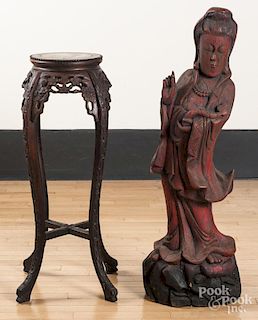 Chinese carved and painted Guanyin