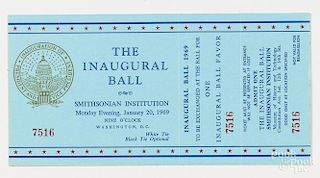 Richard Nixon inaugural ball ticket.