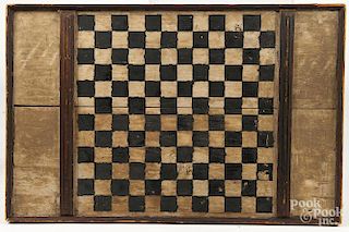 Large painted pine gameboard, late 19th c.,
