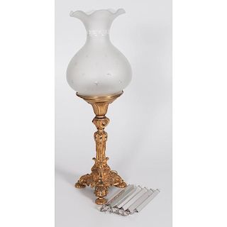 Victorian Gilt Metal Table Lamp