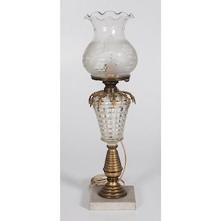 Victorian Glass Oil Lamp