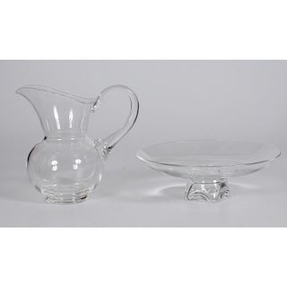 Steuben Footed Bowl and Pitcher