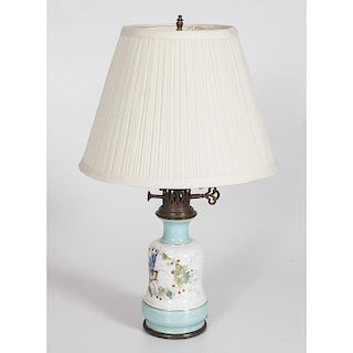 French Ceramic Oil Lamp