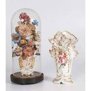 Victorian Memento Mori and Porcelain Vase