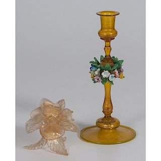 Venetian Glass Candleholders
