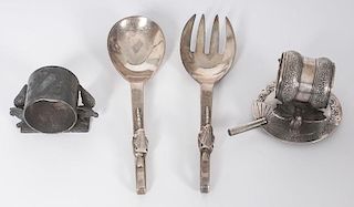 Mexican Silverplate Utensils and Meriden Silverplate Napkin Rings