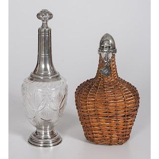Silver-Mounted Decanter and Bottle