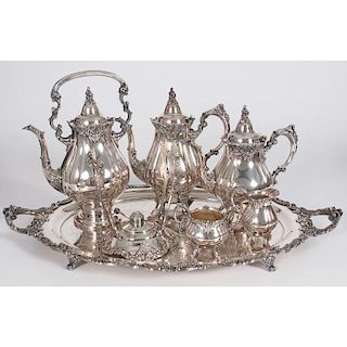Wallace Silverplated Tea and Coffee Set, Baroque