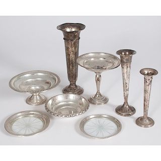 American Sterling Vases, Compotes and Coasters