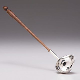 English Sterling Ladle with Wooden Handle