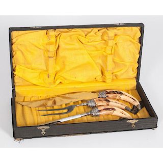American Sterling and Tusk Carving Set