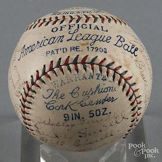 1932 Cleveland Indians team signed baseball