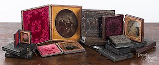 Group of fifteen tin types, ambrotypes, etc.