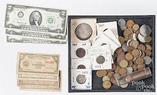 Coins and paper currency