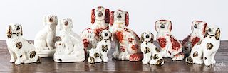 Five pairs of Staffordshire spaniels