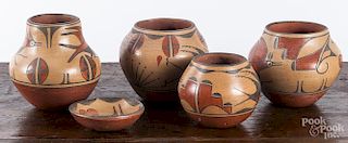 Four Southwest pottery jars