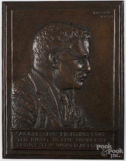 Teddy Roosevelt bronze plaque