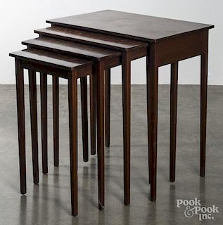 Peter Engel marquetry inlaid nest of tables