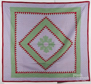 Pieced diamond in square quilt, early 20th c.