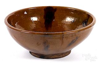 New England redware bowl, 19th c.