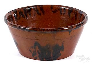 Pennsylvania redware bowl, 19th c.