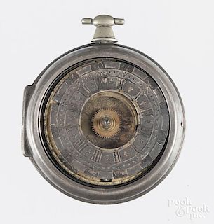 Georgian silver cased key wind pocket watch