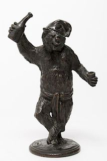 Christophe Fratin- Bronzed Dancing Bear Sculpture