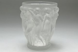 Lalique France Crystal "Bacchantes" Vase