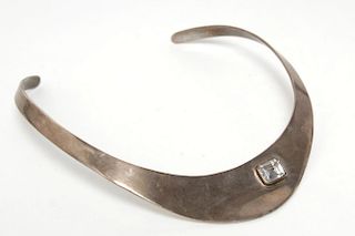 Mid-Century Modern Mexican Silver Torque Necklace