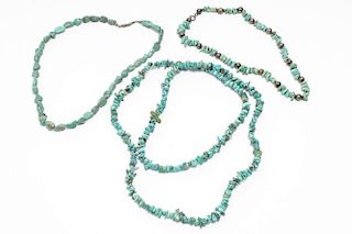 Navajo American Indian Turquoise Chip Necklaces
