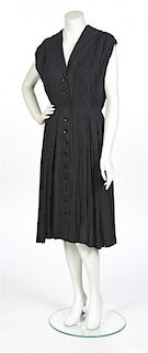 A Nina Ricci Black Pleated Dress,