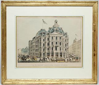 Currier & Ives Litho- U.S. Post Office, New York