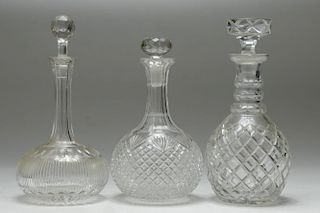 Cut Crystal Decanters, Group of 3