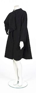 A Pauline Trigere Black Wool Coat,