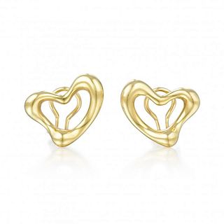Tiffany & Co. Elsa Peretti Gold Open Heart Earrings
