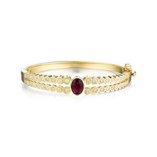 A Ruby and Diamond Bangle Bracelet