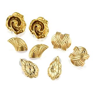 A Lot of Yellow Gold Earrings