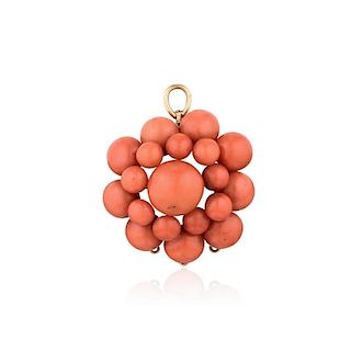 An Antique Coral Cluster Pin / Pendant