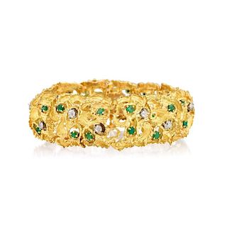 An Emerald and Diamond bracelet