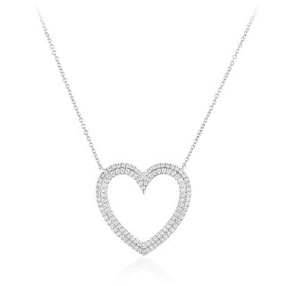 Tiffany & Co. "Metro" Heart Diamond Pendant Necklace