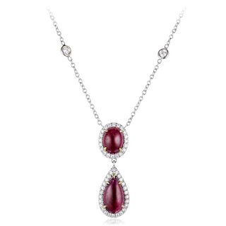 A Ruby and Diamond Pendant Necklace