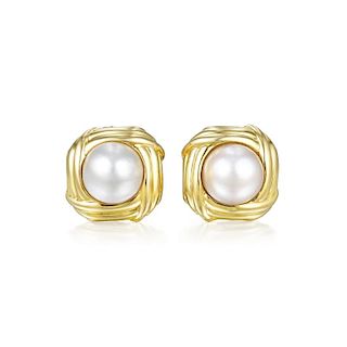 Tiffany & Co. Mabe Pearl and Gold Earclips