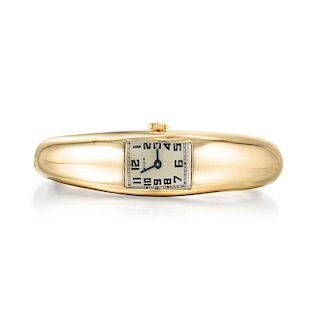 A Gold Bangle Bracelet Watch