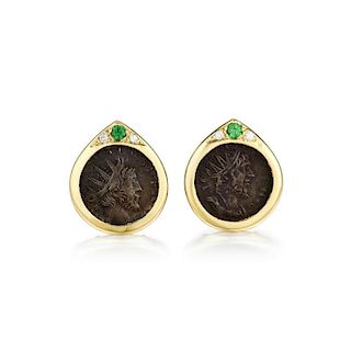 Hovik Ancient Coin Gold Earrings