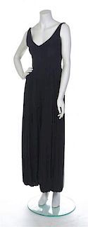 A Guy Laroche Couture Black Pleated Jumpsuit,