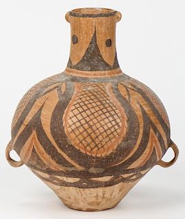 Antique Chinese Earthenware Slip Glaze Vase/Vessel